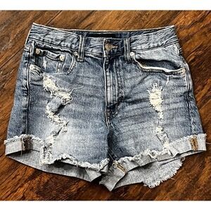 Aeropostale Mom Shorts,‎ Distressed, Medium Wash, Women's Size 2